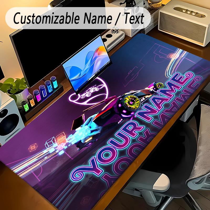Large Mouse PadRocket League Custom Name Text Personalized Desk Mat Non Slip Gaming Pad
