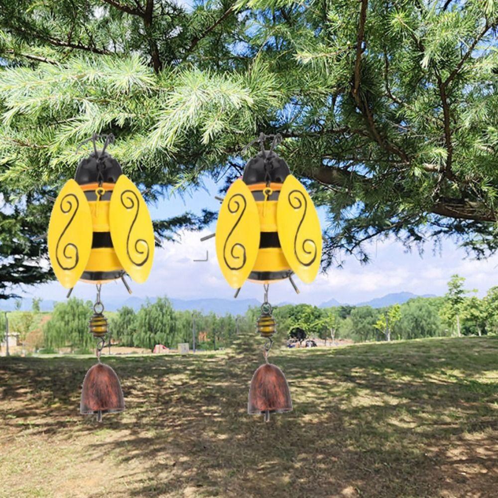 Practical Handmade 3D Hanging Wind Chimes Painted Unique Ladybug Hanging Bell Animal Wind Chimes Pendant Yard