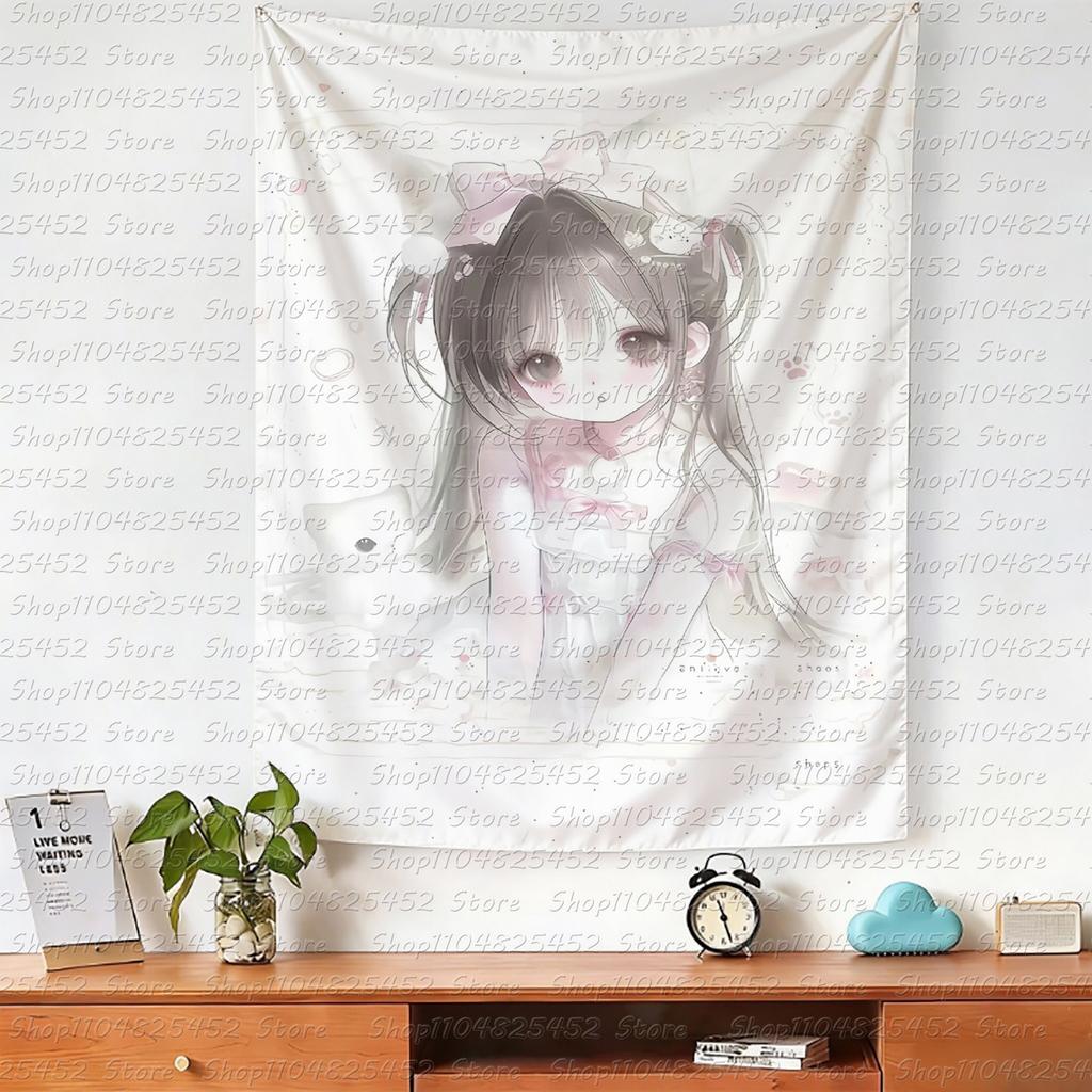 1 шт. Настенное панно в стиле Instagram Kawaiiiiii girl, украшение для общежития, спальни, прикроватной тумбочки, гобелен