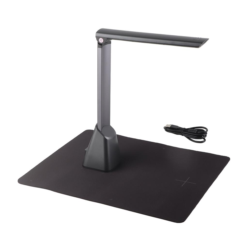 Document Camera 5MP A4 Catch Size Portable USB Overhead Doc Scanner with LED Light for ID Card
