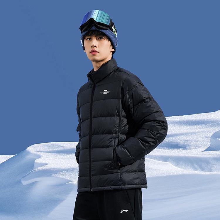Пуховики Li Ning Унисекс С воротником-стойкой Утепленные Другие AYMS199-1