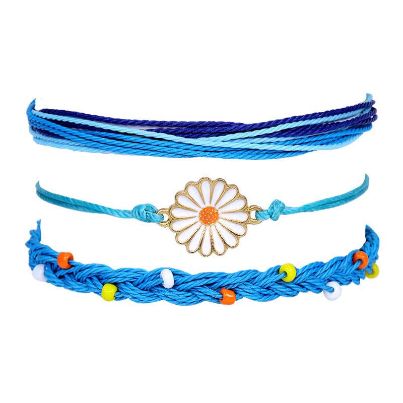 4 шт./набор простой плетеный браслет ручной работы вощеная нить счастливый плетеный узел веревки браслеты и браслеты для женщин мужчин дружба