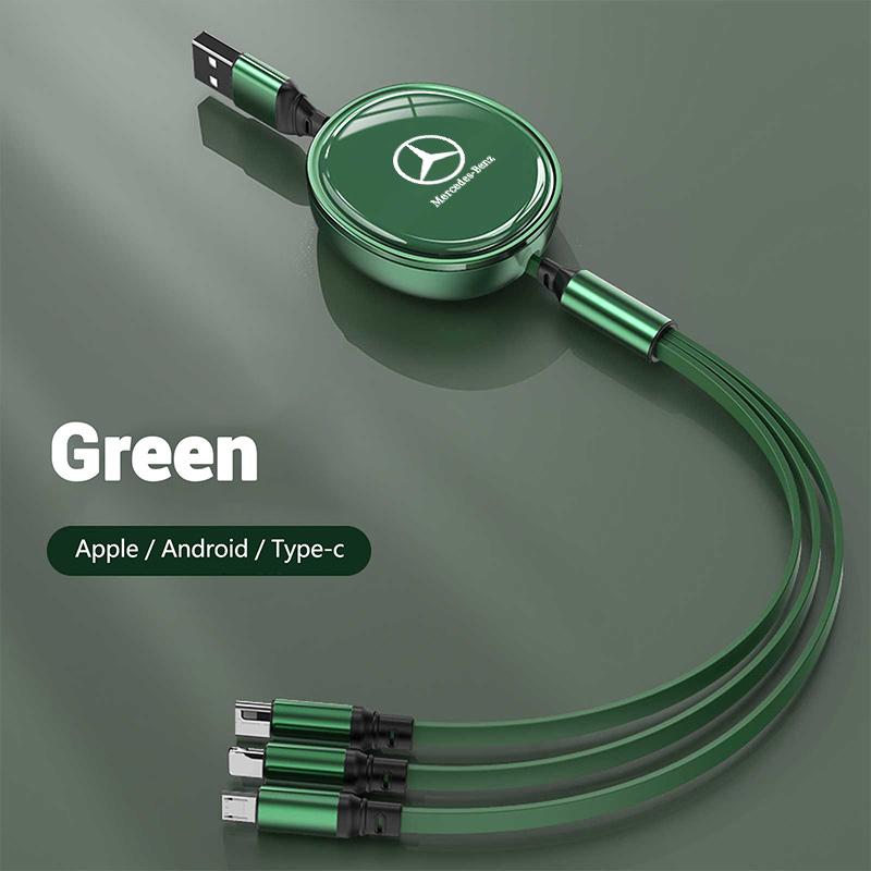 3-in-1 Micro Data Wire USB Type C Fast Charger Cable For Mercedes Benz AMG A B C E S Class GLC GLK GLE GL Interior Accessories QRSTV1