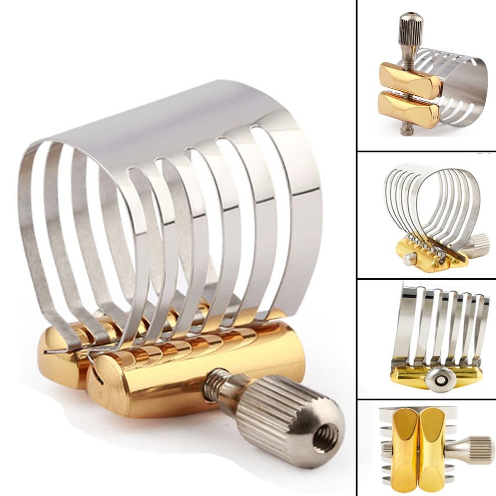 Silver+Golden Saxophone Ligature Stainless Steel Replacement Ligature For Alto Saxophone