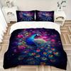 3pcs Animal-themed Peacock Flowers Soft and Comfortable Breathability, Bedding Set, Machine Washable, Suitable for All Seasons148