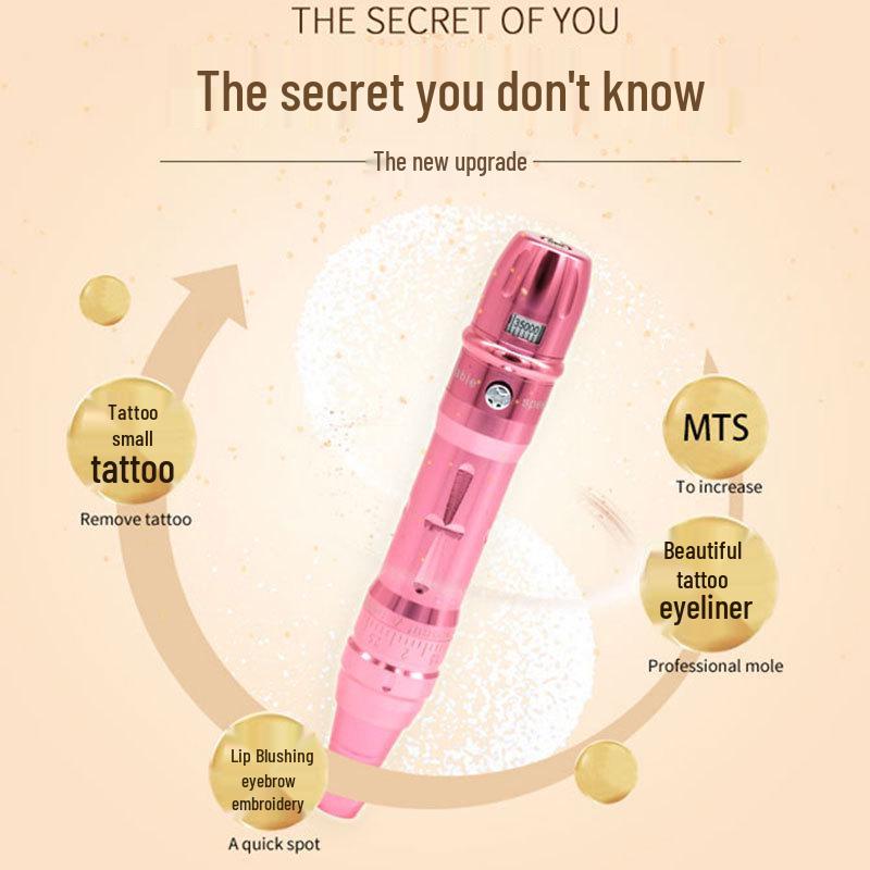 Машинка для татуажа бровей и губ с двумя аккумуляторами - Все-в-одном для татуажа бровей, губ и подводки глаз с эффектом напыления.