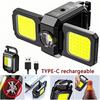 90° Foldable COB Work Light Rechargeable Emergency Light High Lumens Keychain Light  Outdoor