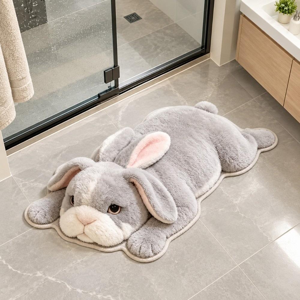 Non Slip Bedroom Floor Mat Absorbent Bathroom Doormat Cute Animal Shaped Rug Entryway Decor