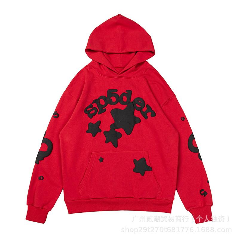 SP5DER 555555 Web Print Hoodie Unisex Casual Sweatshirt