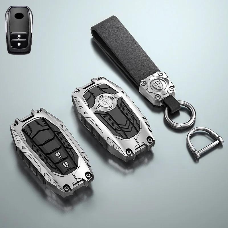 Zinc Alloy Car Key Case Full Cover Shell for S2 Models 2/3 Buttons Compatible with CHR C-HR RAV4 Land Cruiser Prius Camry Co JH2