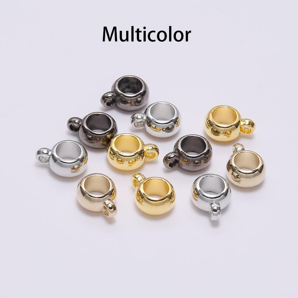 50pcs/lot 8mm 10mm CCB Pendant Clasp Bail Clip Big Hole Charm Beads Connectors For Jewelry Making DIY Pendants Clasp Supplie