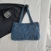 Вместительная джинсовая сумка, повседневная и универсальная сумка для поездок на учебу и сумка-тоут на одно плечо
