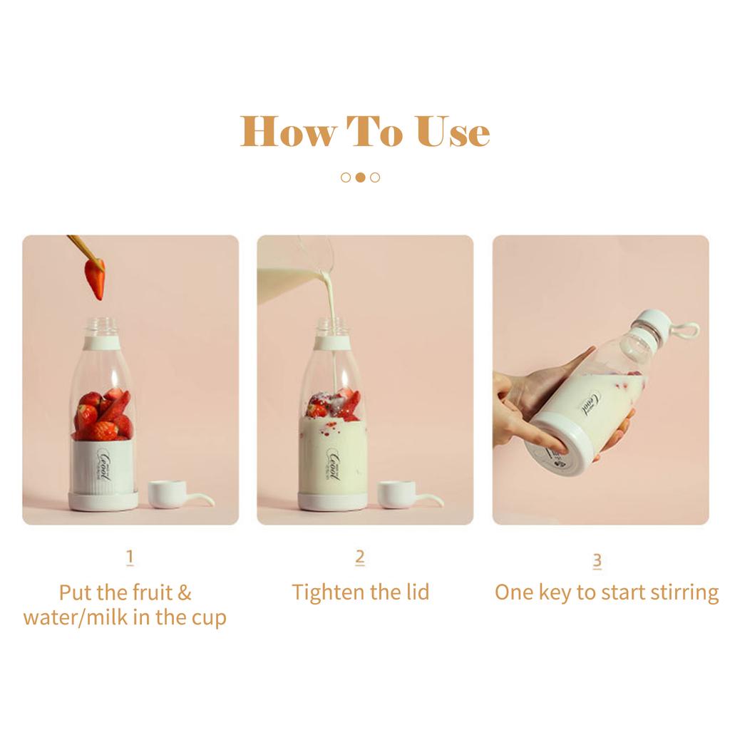 300mL Portable Juicer Electric Mixer Cup With Strap USB Smoothie Blender Shakes Handheld Fruit