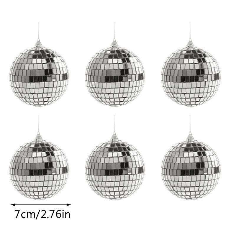 6 шт. зеркальные шары для вечеринки, сияющий шар, зеркальный рождественский лазерный отражающий стеклянный шар, дискотека, елочные украшения для дома