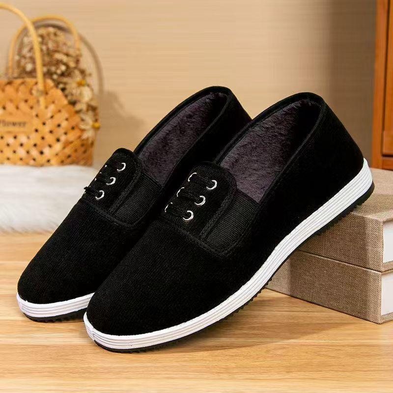 Cloth shoes men's thickened wool lasagna high-top velvet warm cotton shoes winter lasagna old cloth shoes