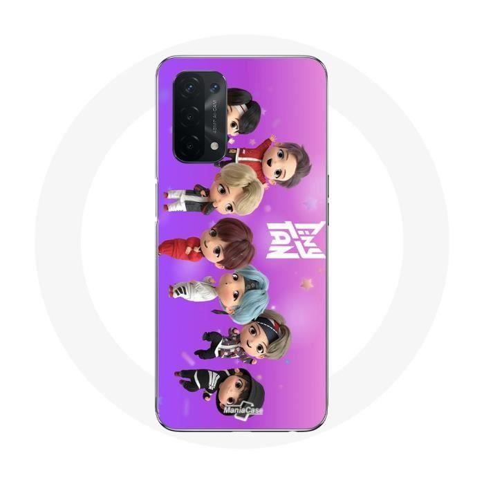 Coque - Maniacase - Oppo A74 5G - BTS TinyTAN Animation - Souple - Noir