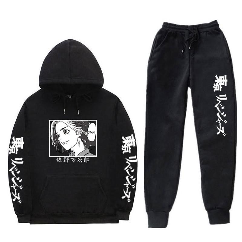 Мужской оверсайз комплект из худи и штанов Streetwear Повседневный образ с боковыми карманами