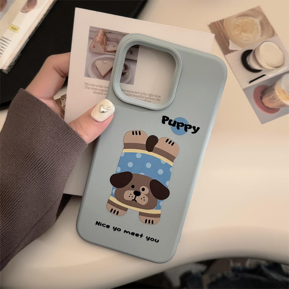 Niche IPhone17pro Max Mobile Phone Case Apple Fun Ins Wind Puppy 14 Suitable for 15 Silicone