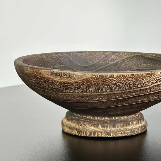 Wabi-sabi Ручная работа Деревянная фруктовница - Ретро-орнамент в стиле бревна для гостиной, гостевого дома или отеля, для декора и хранения.