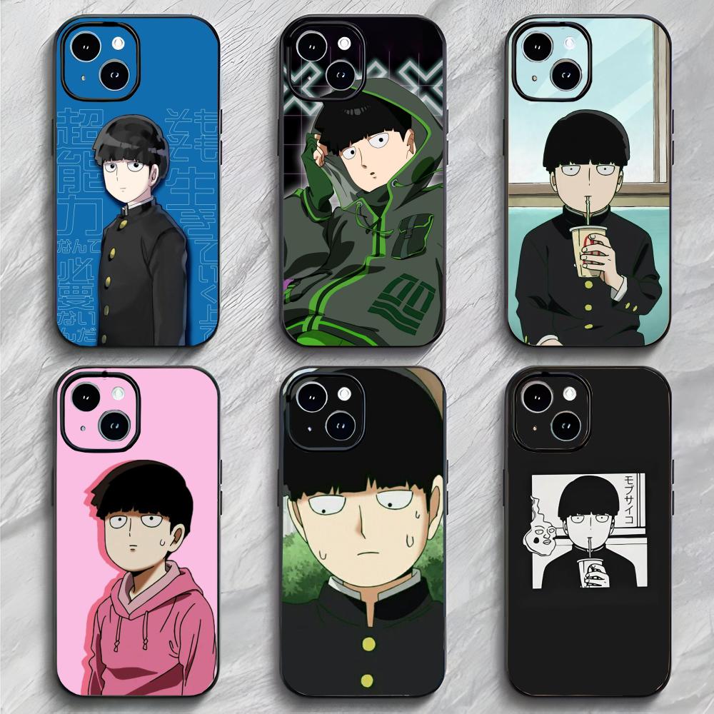 Аниме M-Mob Psycho 100 Сигео Кагеяма Чехол для телефона Чехол для телефона Мягкая упаковка Легкий Для iPhone17 16 15 14 13ProMax