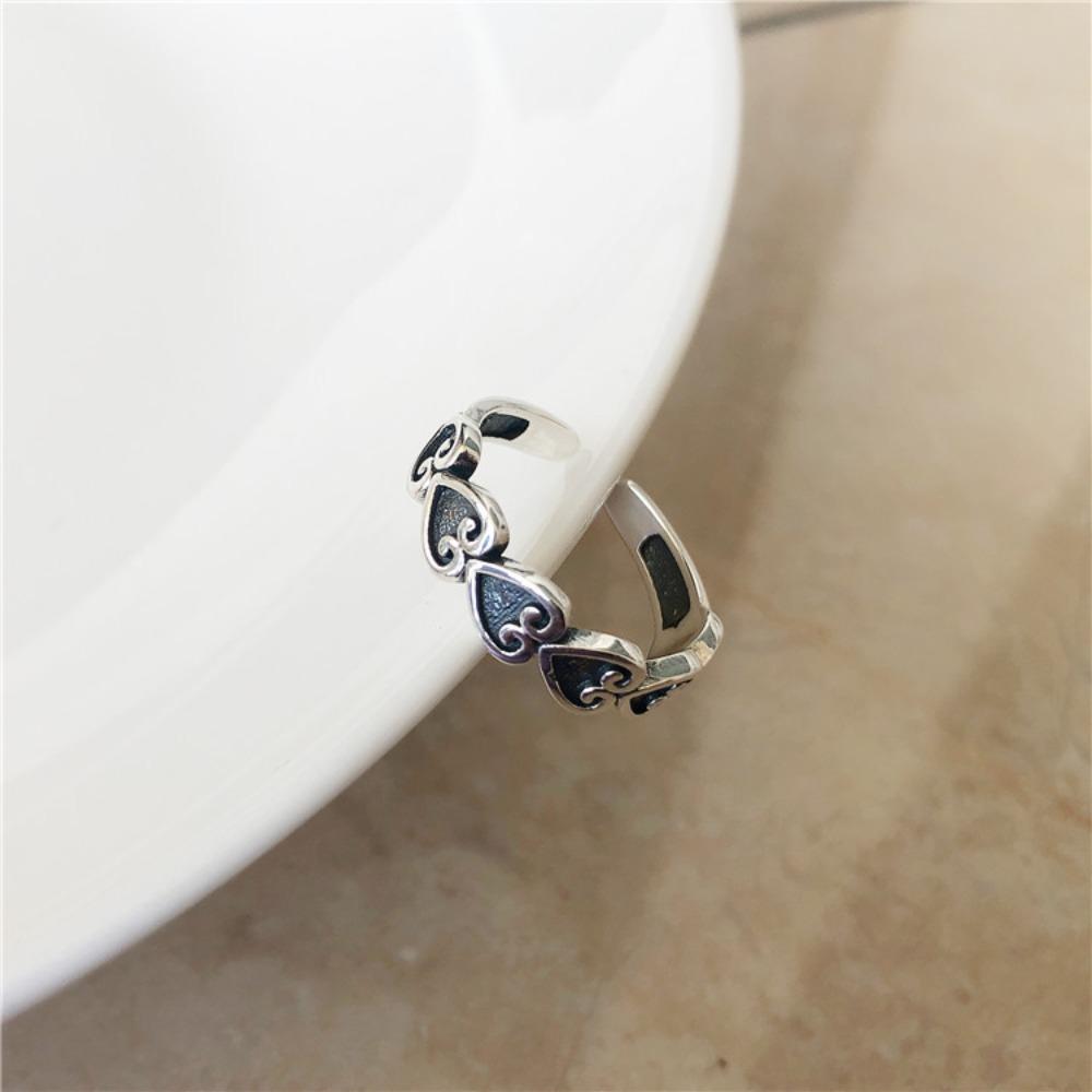 Регулируемое ретро-кольцо в форме сердца с надписью Love Heart Vintage Opening Finger Rings Star Open Design Ring для леди/девушек