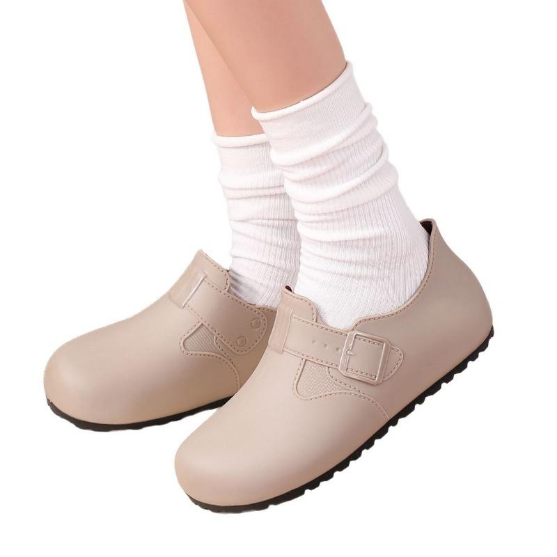 Spring and summer flat for lazy rubber shoes lazy feeling women's rain shoes loose eyes closed into anti-fouling easy to wash attendance women's shoes