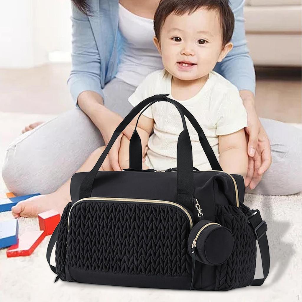 Diaper Bag Baby with Pacifier Case Water Resistant Mommy Shoulder Maternity for Travel