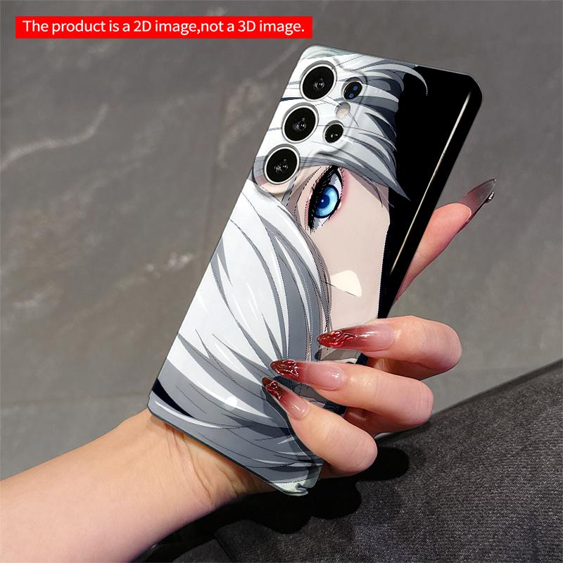 2DFlat Samsung phone case Silver Hair Blue Eye Anime Portrait Phone Case Applicable to Galaxy S22 S23 S24 S25ULTRA S26 A12 A13 A14 A15 A16