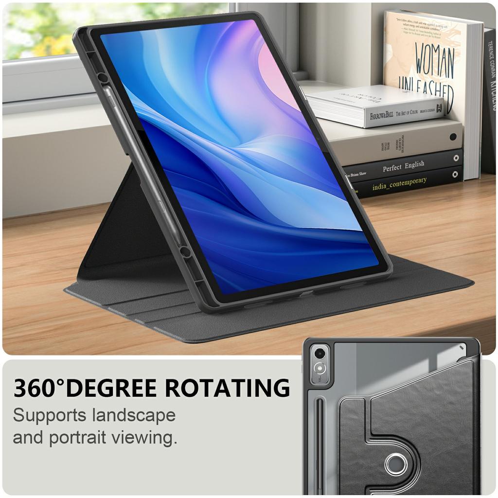 Для Lenovo Tab P12 TB371FC Чехол Кожа+Акрил+ТПУ Подставка Чехол для планшета с функцией автоматического пробуждения/засыпания