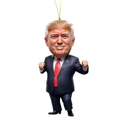 Патриотический Дональд Трамп 2024 Рождественский Орнамент Акриловый Мультяшный Трамп Подвеска (D)