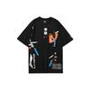 Li Ning Sports Fashion Series Color Block Printed Round Neck Short Sleeve T-Shirt Men Tops Black AHSR389-2