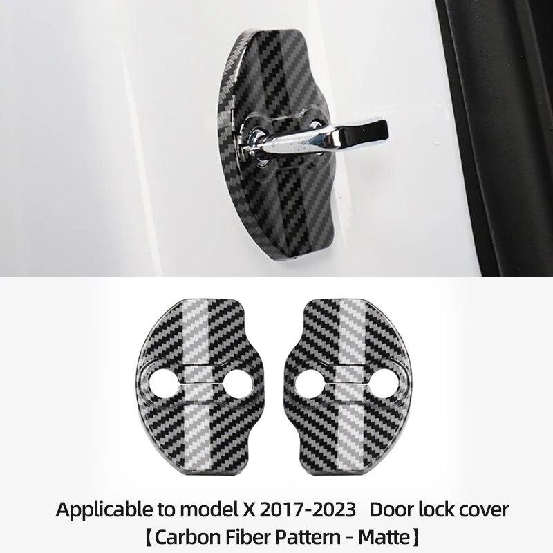 LUCKEASY для Tesla ModelY X 2017-2023, защитные чехлы для дверных защелок, аксессуары для модификации автомобиля, комплект пробок для дверных замков с защитой от ржавчины