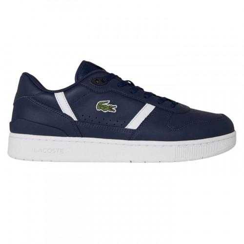 Lacoste Mens T-Clip Leather Flat Trainers