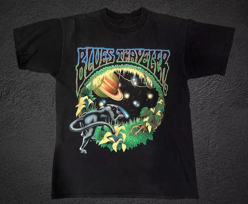 Vintage Leopard And its Surrounding Planets Album Concert Black Cotton Unisex T-Shirt Size S-5XL For Fans
