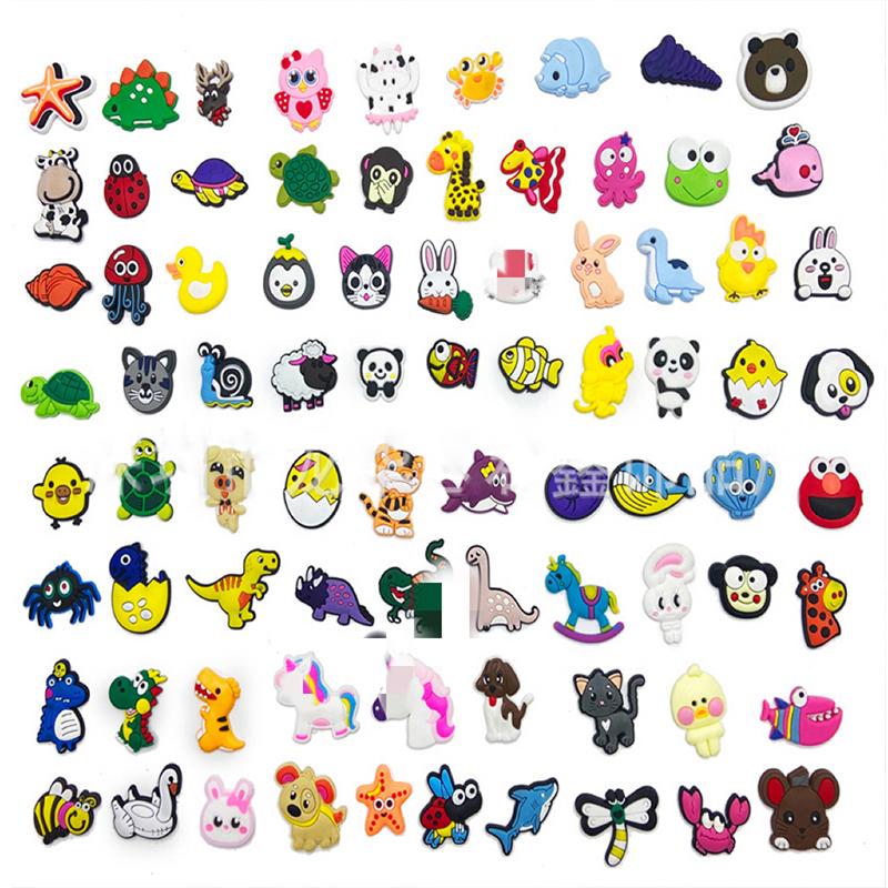 100 шт., различные животные серии, подвески для обуви из ПВХ, украшения для обуви, сабо, аксессуары