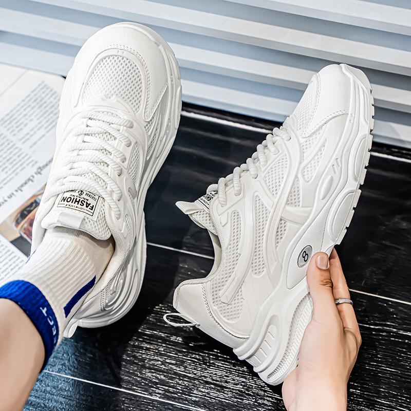 New Fashion Men 's Four Seasons Comfortable Thick Sole Shoes Students BoysTrending Soft Sole Breathable Casual Running Sneakers