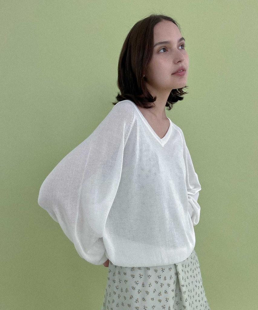STUDIO SALT Classic Summer V-Neck Pullover_Ivory