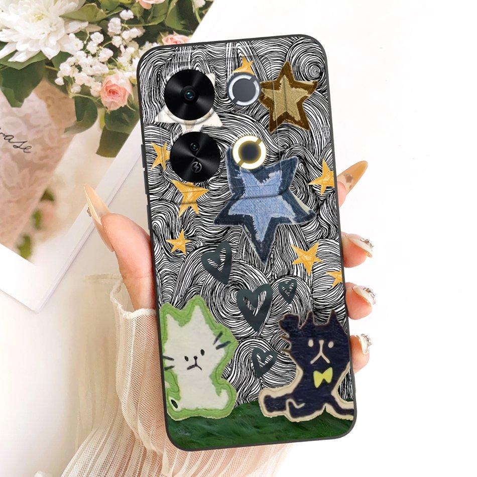 For ITEL P65 Cute Cat Flower Cartoon Phone Case For Itel P671L ItelP65 Shockproof Soft Silicone Covers Bumpers
