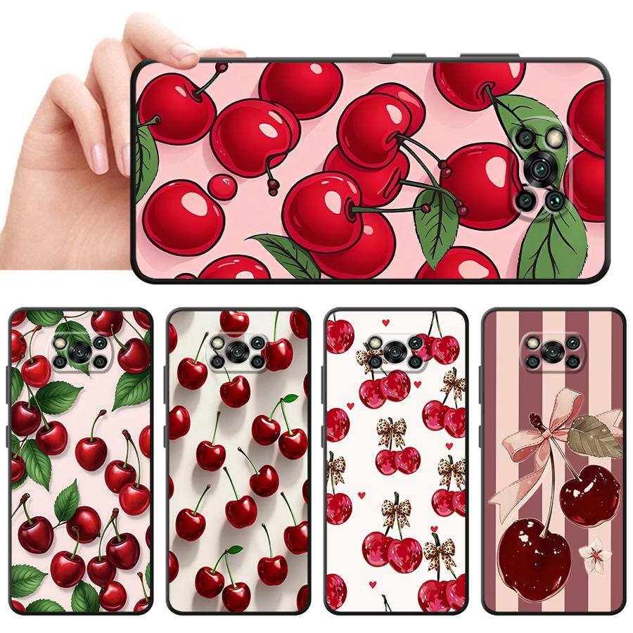 Чехол для Xiaomi Poco F8 M3 M4 M7 Pro F3 M5 X3 X4 X5 X7 Pro C71 C75 C61 F1 C50 Funda Чехол для телефона Мультяшная Вишня