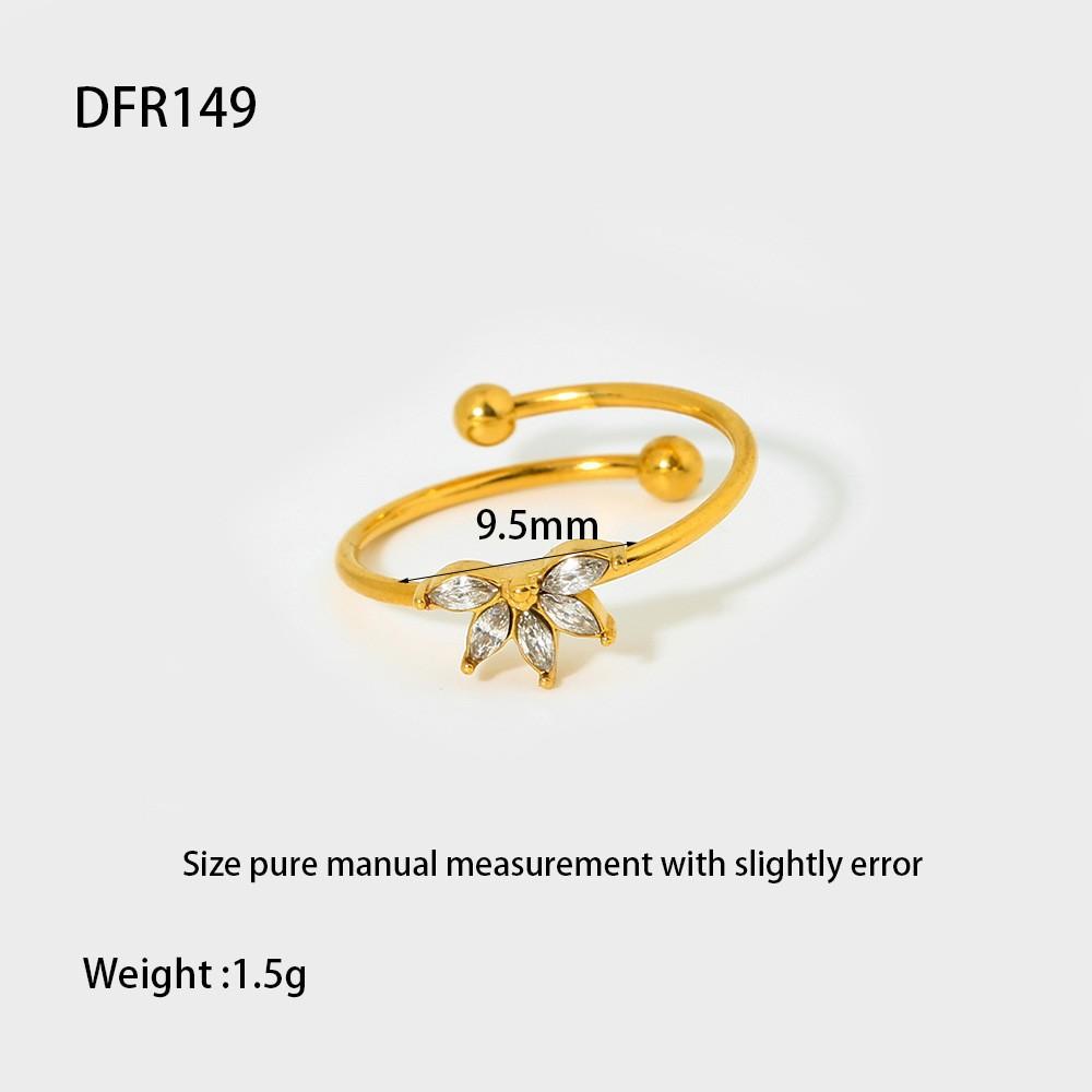 European and American ins wind-plated 18k gold gloss plain ring, niche high-end sense does not fade, stainless steel waterproof ring for women