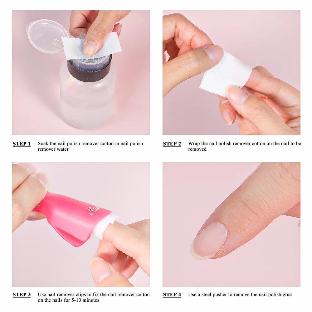 10 шт. акриловых колпачков для ногтей Soak Off Cap Clips для чистки ногтей, маникюра, для снятия УФ-гель-лака, обертки для замачивания, инструменты для пальцев