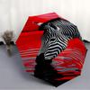 1pc Zebra Reflection Automatic Folding Umbrella - Compact Travel Umbrella with Auto Open/Close 8-Rib Heavy-Duty Shaft for Women/Men -l054