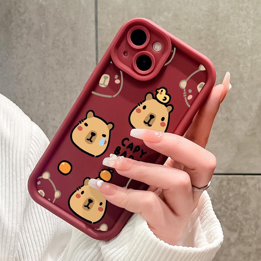 Милый мультяшный чехол Capy Bara для iPhone Samsung Galaxy Xiaomi Redmi POCO HUAWEI Honor противоударный резиновый мягкий гибкий чехол