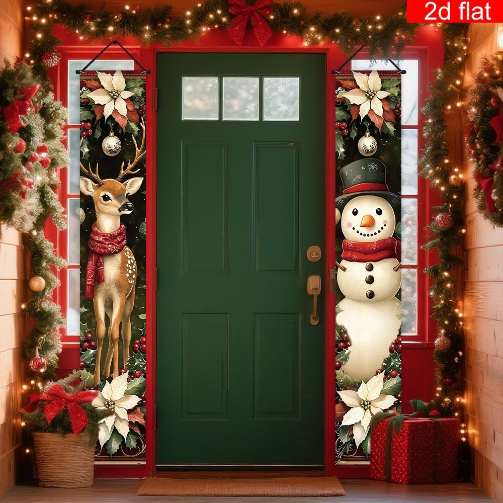 Party Chinese Couplets 2pcs Bilingual Red for Home Porch