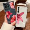 Чехол с узором Красная Лилия Для Samsung Galaxy A56 A55 A54 5G A36 A35 A26 A17 A16 A15 S21 FE S22 S23 S24 Plus S25 Ultra Capa