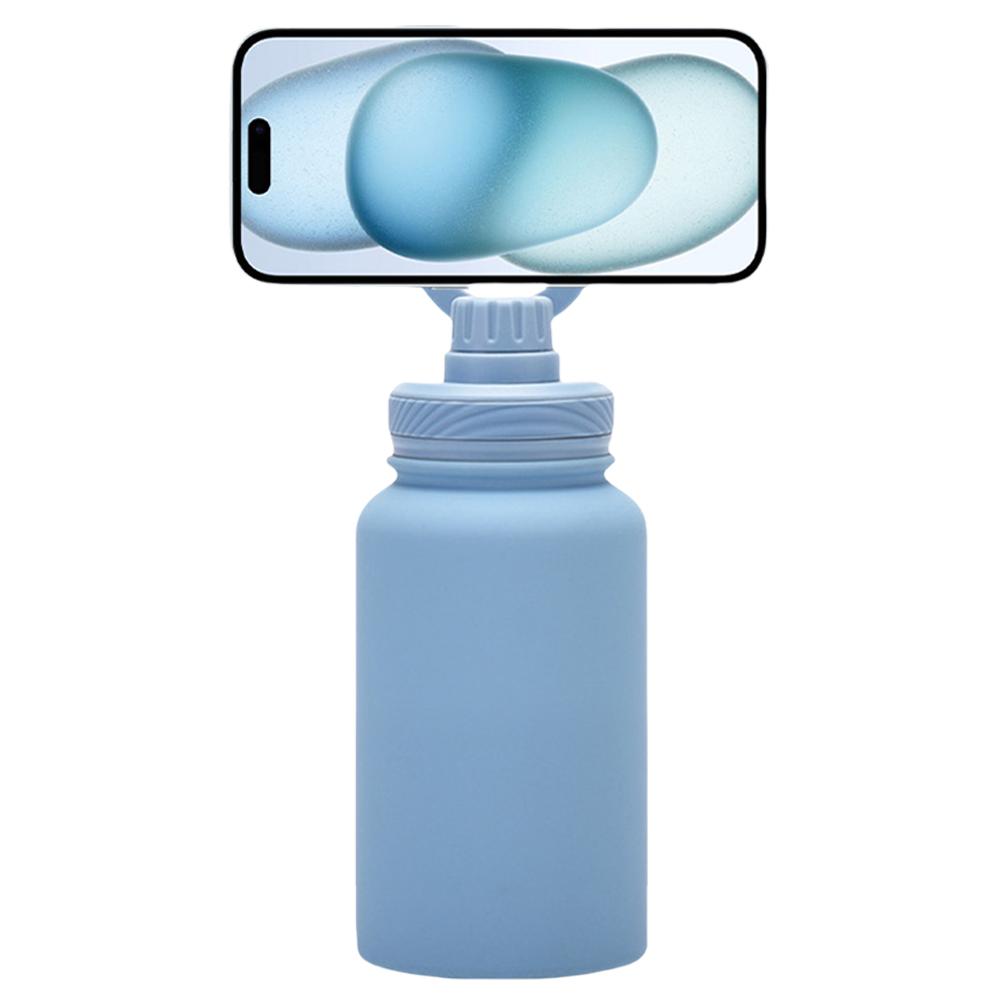 650 мл Герметичная Термобутылка с Вращающимся Держателем для Телефона из Нержавеющей Стали, Двухслойный Вакуумный Стакан для Активного Отдыха