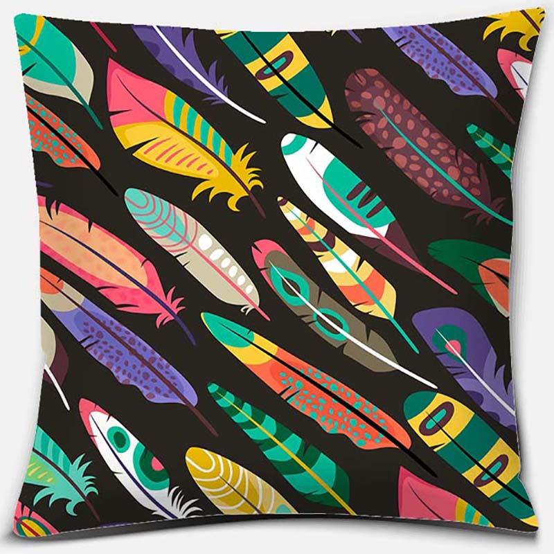 Peacock Feather Series Pattern Decorative Pillowcase, Living Room Sofa Office Seat Cushion Cover, Room Bedroom Home Decoration