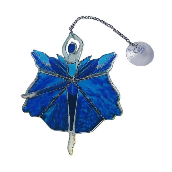 Acrylic Dancing Girl Hanging Decoration 2D Flat Stained Glass Dancer Indoor Outdoor Garden Yard Hanging Ornament