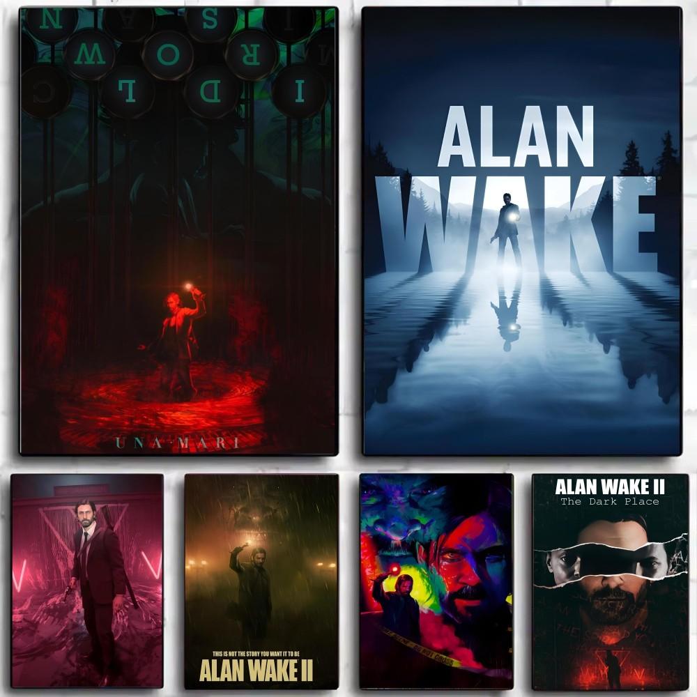 1 шт. Alan Wake 2 Horror Game Poster HD Posters Home Room Bar Cafe Decor Art Wall Painting Picture