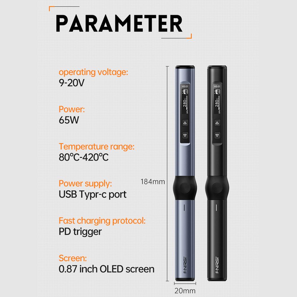 Интеллектуальный электрический паяльник, портативная паяльная станция, 0,87-дюймовый OLED-дисплей, алюминиевый сплав